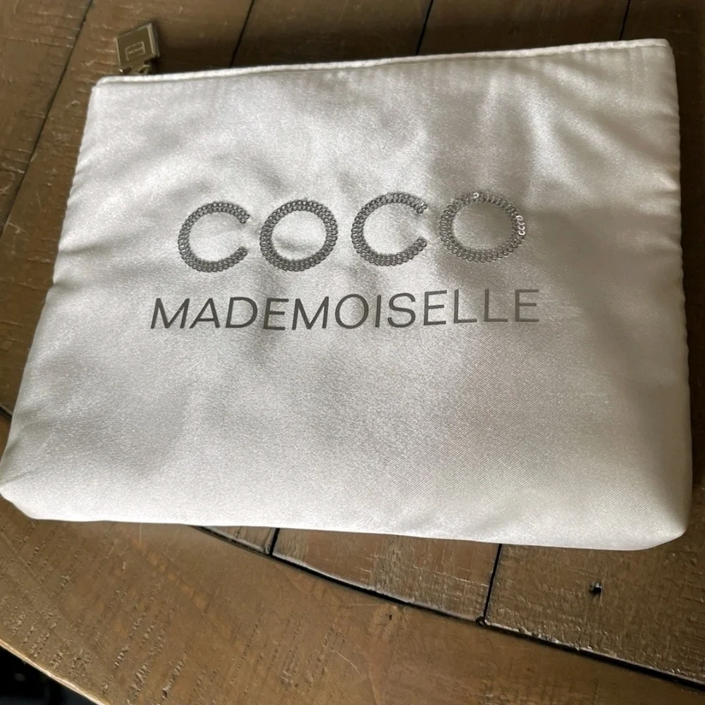 COCO Mademoiselle Satin Cosmetic Pouch - Ivory - Picture 3 of 10
